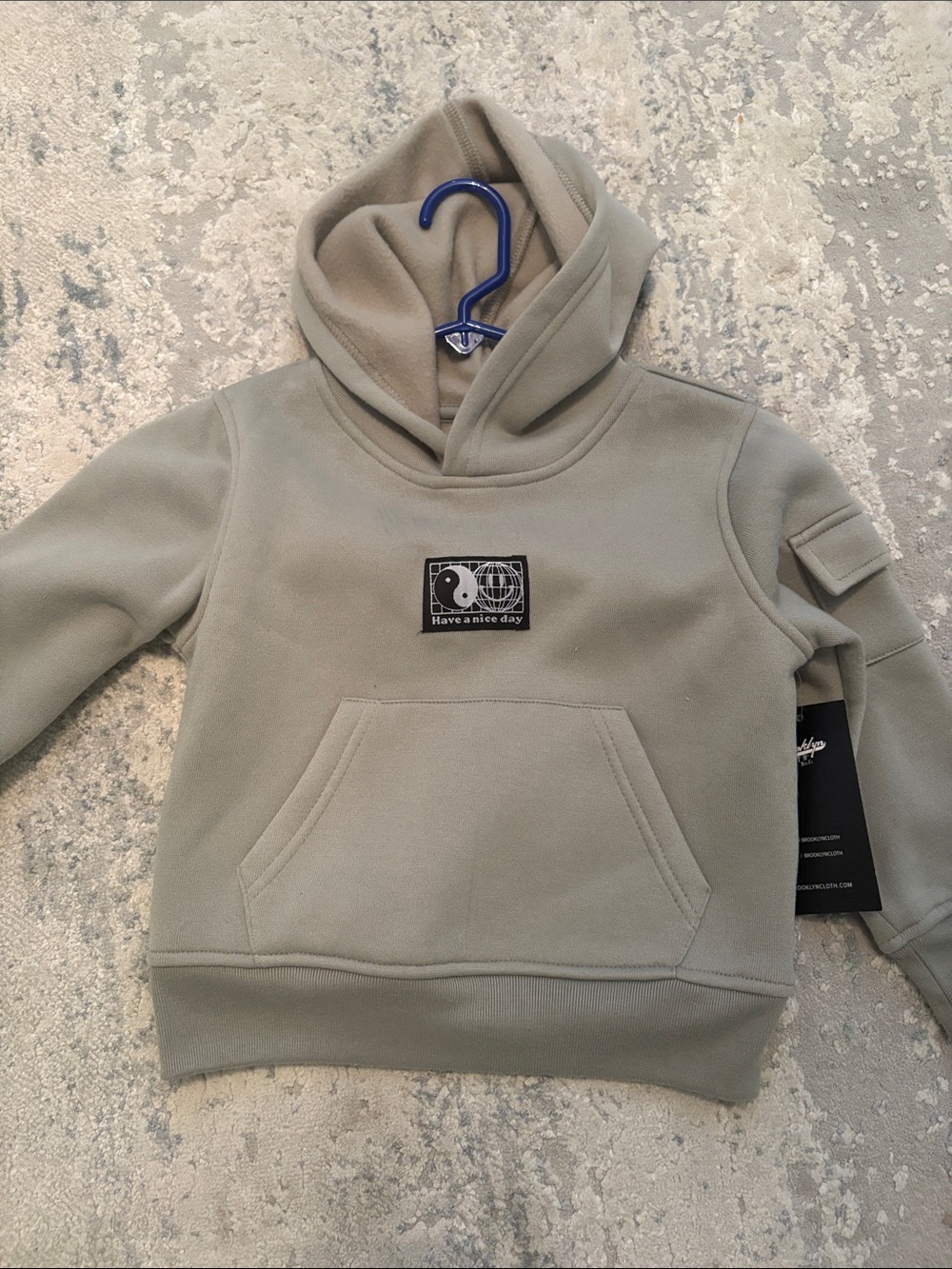 Have a Nice Day Olive Green Hoodie - kids Sweater